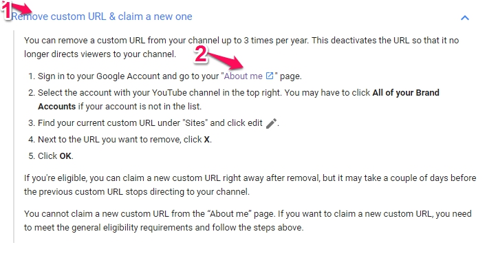 remove custom url