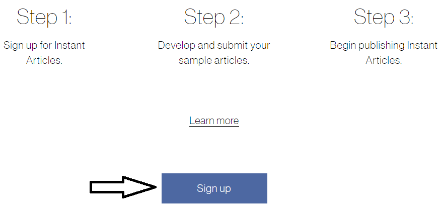 signup for instant articles