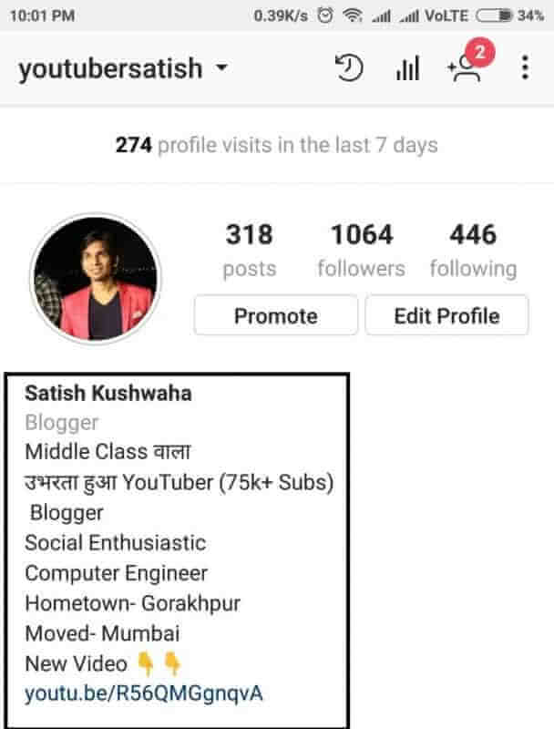 instagram bio