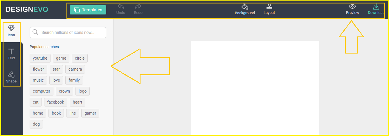 designevo Main dashboard