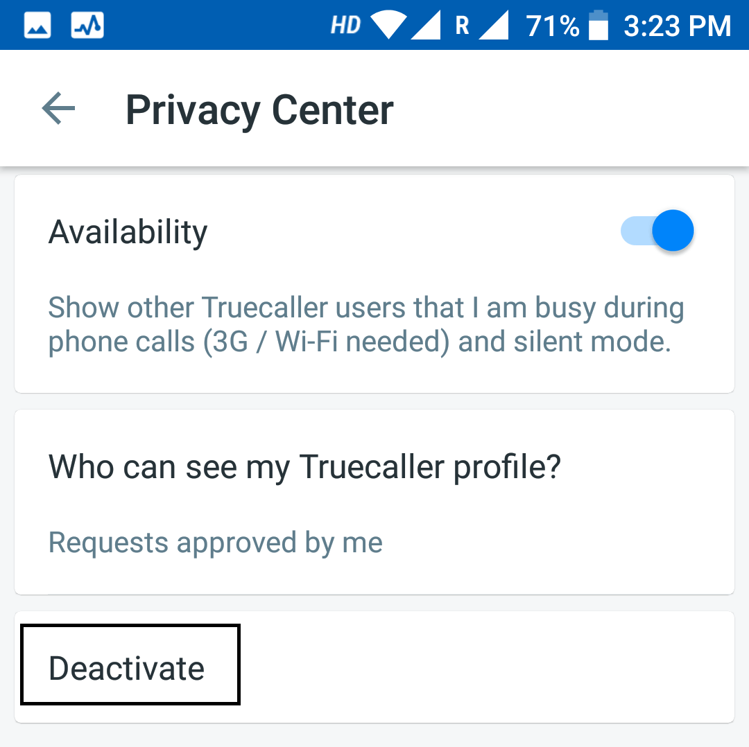 deactivate truecaller