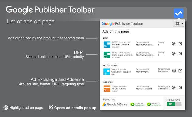 google publisher tool bar