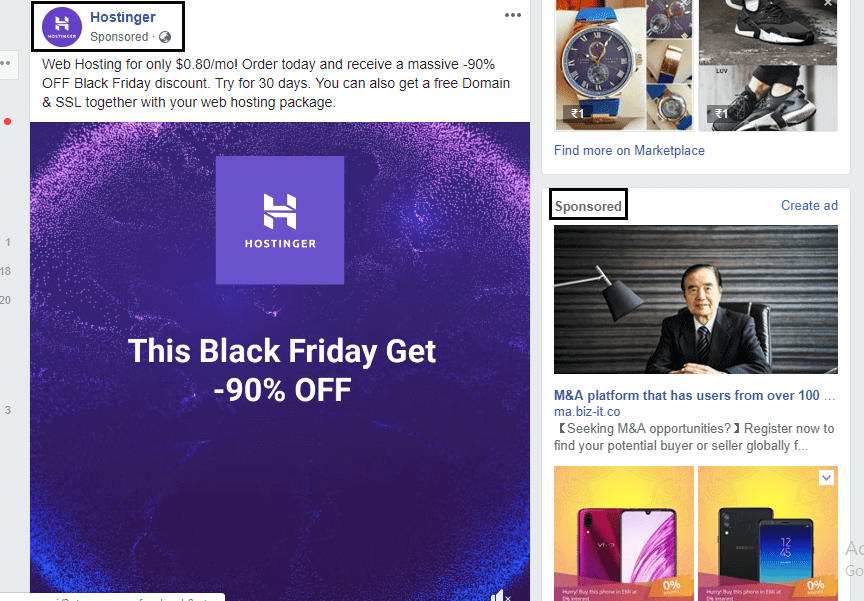 Facebook advertising