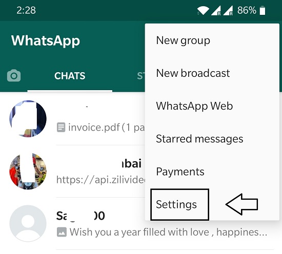 click on WhatsApp Setting