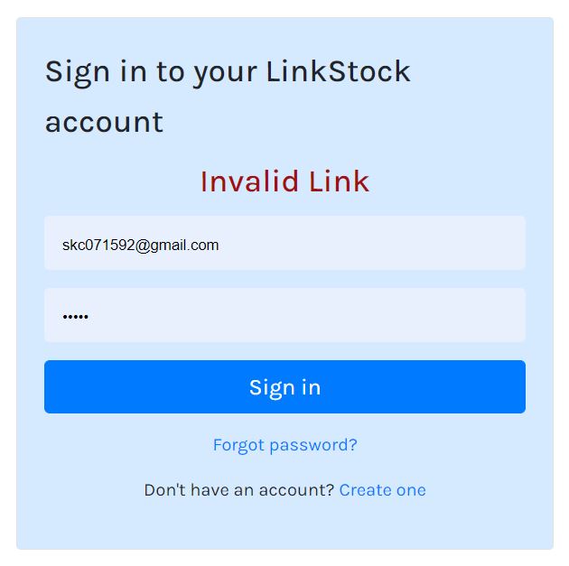 Login in LinkStock Account