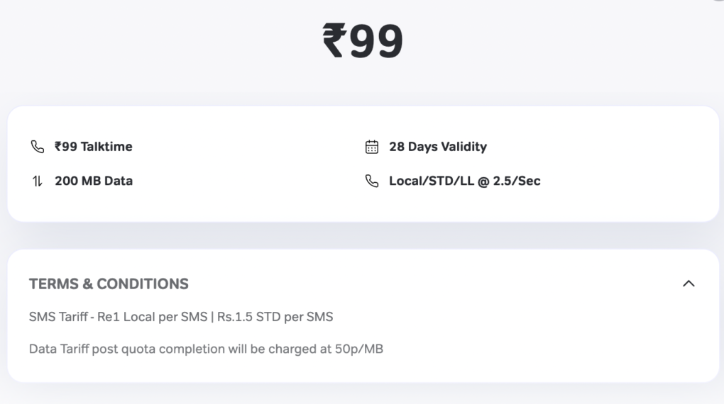 99 recharge for airtel anVI