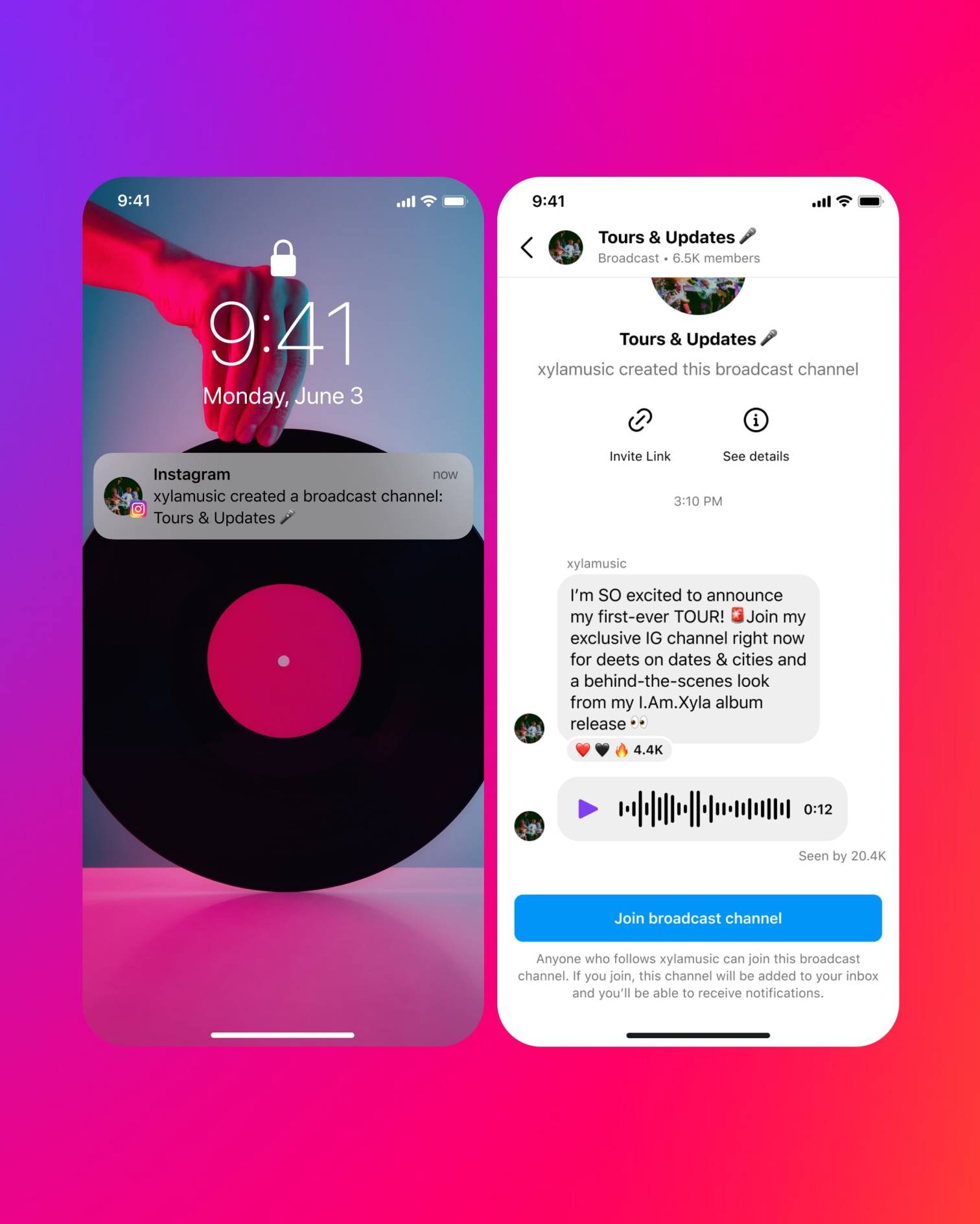 Instagram Broadcast Channel Invite